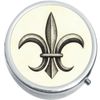 Grey Fleur De Lis Medicine Vitamin Pill Box