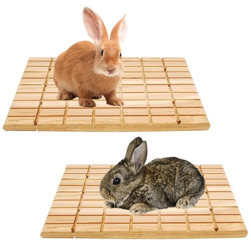 Tfwadmx 2 Pack Rabbit Wooden Scratch Board Bunny Claws Scratching Pad Guinea Pigs Digging Platform Teeth Grinding Toys for Small Animal Hamster Chinchilla Hedgehog