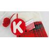 NEW St Nicholas Square Red Black Plaid 21" Christmas Stocking "K" Initial Fabric