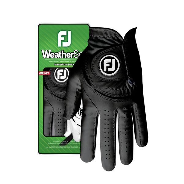 FootJoy Mens Weathersof Golf Glove, Black/Black, X-Large