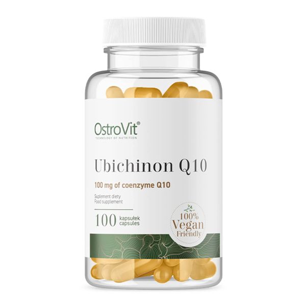 1x OstroVit Ubichinon Q10 | 100mg hochdosiert | 100 Kapseln je Behälter | Coenzym Co-Enzym | Vegan | Nahrungsergänzungsmittel