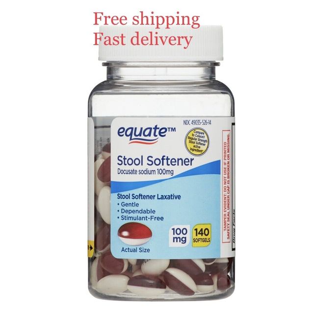 Equate Stool Softener Laxative Softgels for Constipation, 100 mg, 140 Count