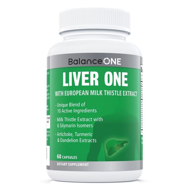 Liver One by Balance ONE - Milk Thistle, Dandelion, Artichoke - 30 Day Supply