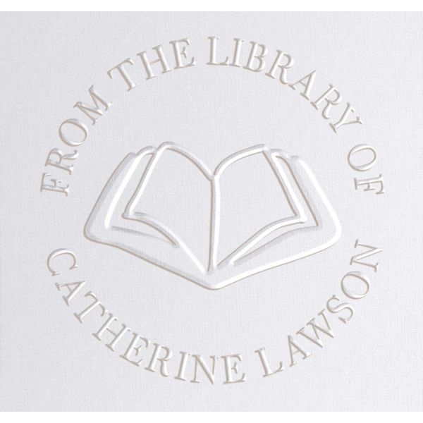 Library Book Embosser Seal Stamp Personalized Customized 1 x 5/8" (Open Book)