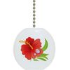 Tropical Hibiscus Flower Solid Ceramic Fan Pull