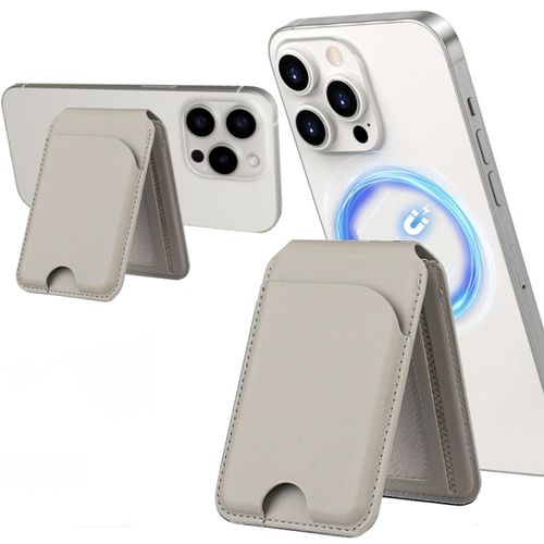 Tapp Collections Magnetic Wallet Card Holder Wallet for Magsafe of Apple iPhone 15/14/13/12 Series with Adjustable Phone Stand – Grey