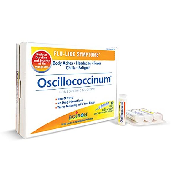 Boiron Oscillococcinum for Relief from Flu-Like Symptoms of Body Aches, Headache, Fever, Chills, and Fatigue - 12 Count