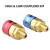 2PCS A/C Manifold Gauge Quick Coupler Connector Adapter High/Low 1/4" SAE HVAC
