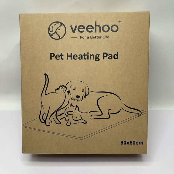 Veehoo Pet Heating Pad Indoor Dog/Cat Chew Resistant Cord Temperature 104℉ New