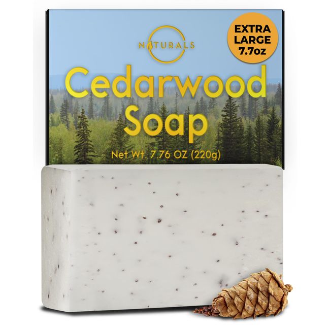 O Naturals Exfoliating Soap Bar Cedarwood - Natural Exfoliating Bar Soap - Heavy Grit Mens Soap - Apricot Kernels Bar Soap - Bar Soap for Men - Mens Soap Bar - Soap for Men Face Soap Bar Mens Bar Soap