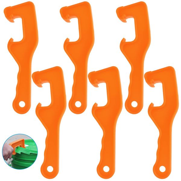 6pcs 5 Gallon Bucket Lid Opener Wrench, Plastic Bucket Opener Tool Pail Lid L...