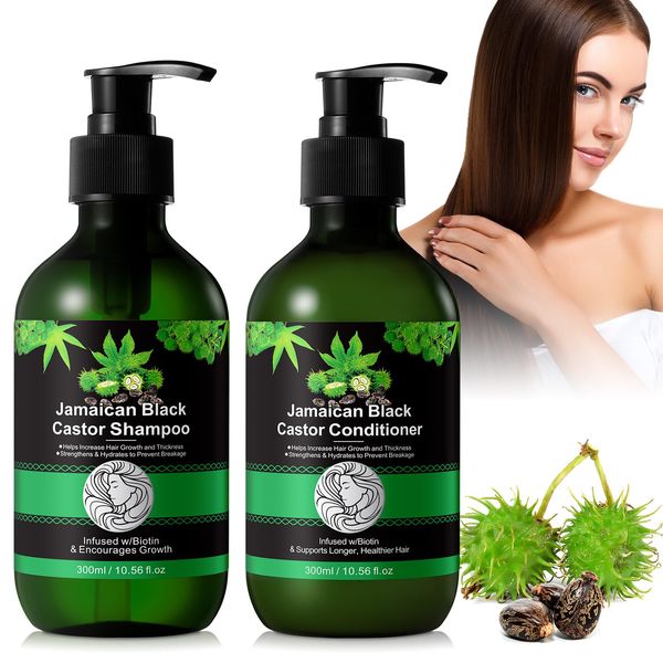 Jamaican Black Castor Oil Shampoo and Conditioner Set, Strengthen & Restore, Growth Jamaican Black Castor Shampoo 10.56 fl.oz & Conditioner 10.56 fl.oz Gift Set 2-PC Boxed Set Hair Care Collection