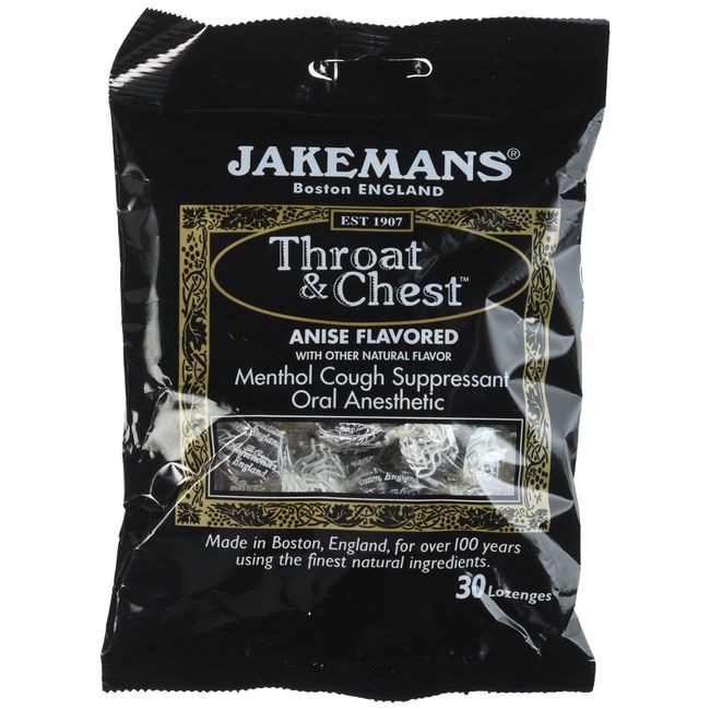 Jakeman's Throat and Chest Menthol Cough Suppressant Lozenges 100g (Pack of 4)