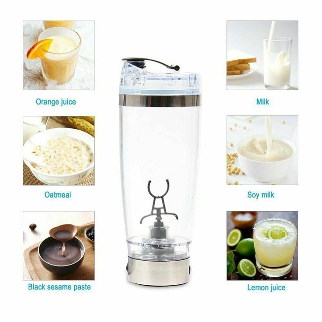 600ml Protein Shaker Electric Smart Mixer Cup Detachable Bottle Portable  Blender