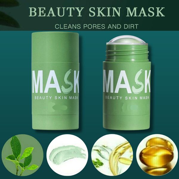 Green Clay Face Mask Clay Cleansing Mask Stick Facial Deep Blackhead Purifying