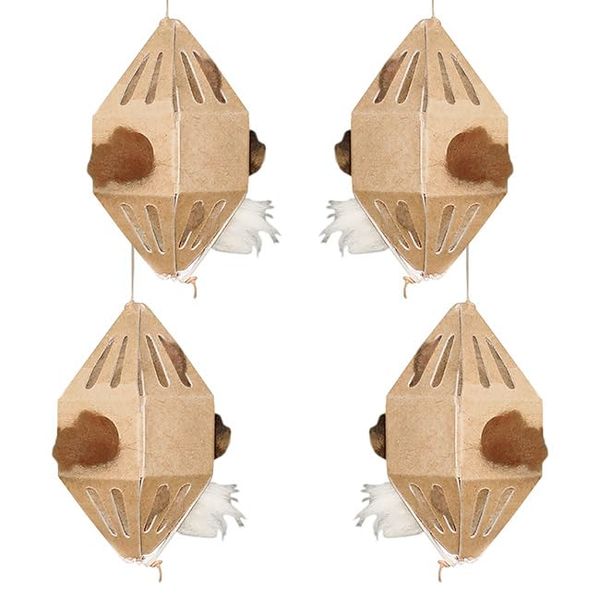 GreenBird Eco Friendly Nesting Material Holders with Natural Fibers, 4 Pack