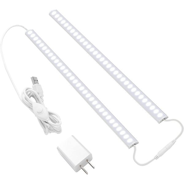 2 X Under Cabinet Lighting, 12" 6000K Dimmable LED, USB Connection, 400 Lumens