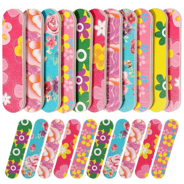 100 Pack Mini Nail Files Double Sided Emery Boards Manicure Tools, Mwoot Fingernail Nail File Buffer Set for Natural Acrylic Fake Nails