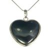 CrystalAge Hematite Silver Rim Heart Pendant