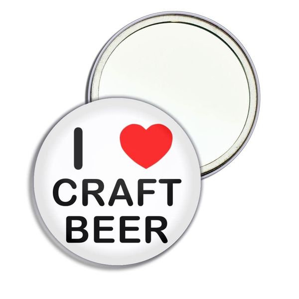 I love Craft Beer - 77mm Round Compact Mirror