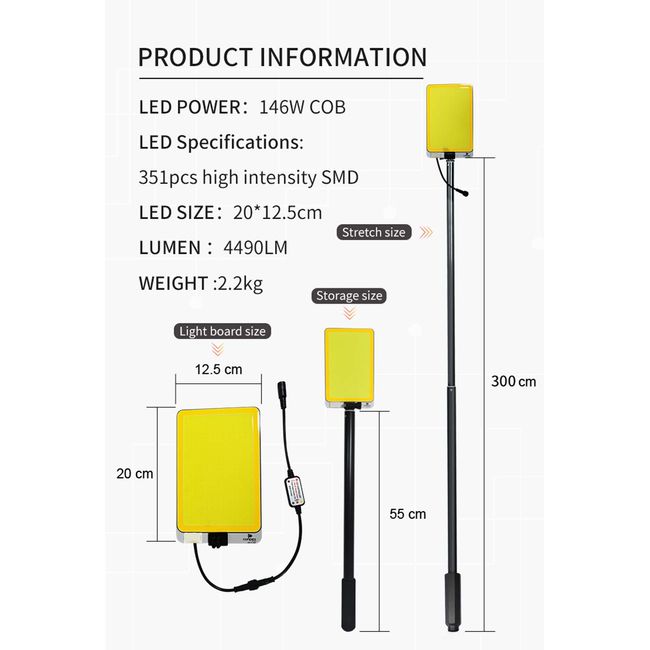 conpex dc 12v dual color telescopic