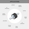 sourcing map 25 x 15mm Rubber Mounts,Vibration Isolators,Shock Absorber with M8 x 23mm Studs
