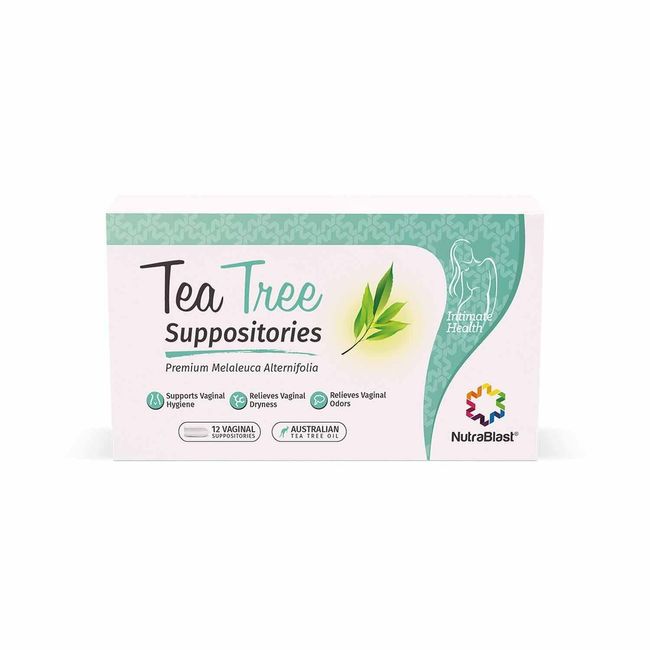 NutraBlast Vaginal Tea Tree Oil Suppositories (12 Count) Relieves Dryness