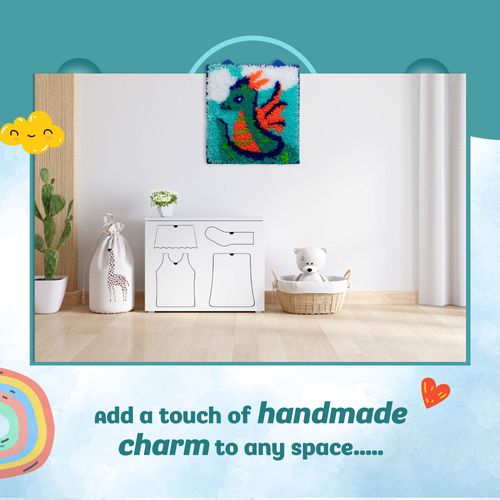 LatchKits Latch Hook Kits for Kids – Kids Crafts, Arts and Crafts, Yarn Art, Wall Hanging & Mini-Rugs, Craft Supplies, Pre-Cut Yarm, Easy to Follow Pattern, Hook Included, Arts & Craft, Ages 6+