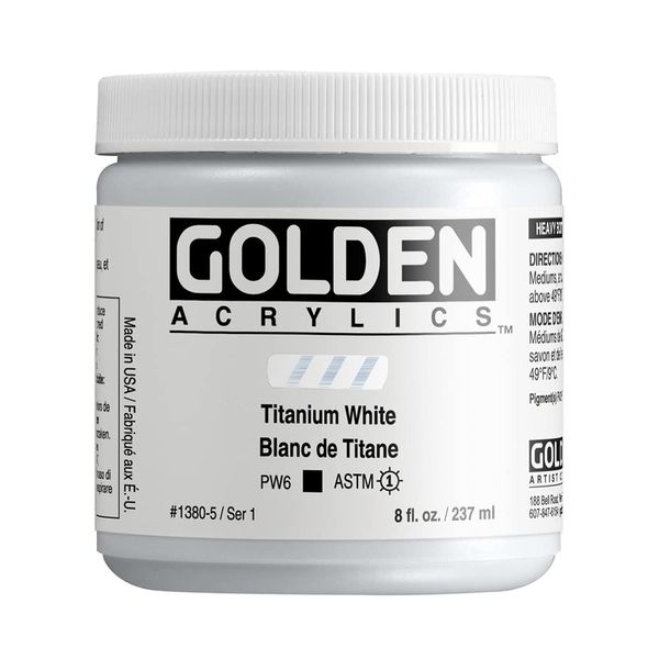 Golden Heavy Body Acrylic, 8 Ounce, Titanium White