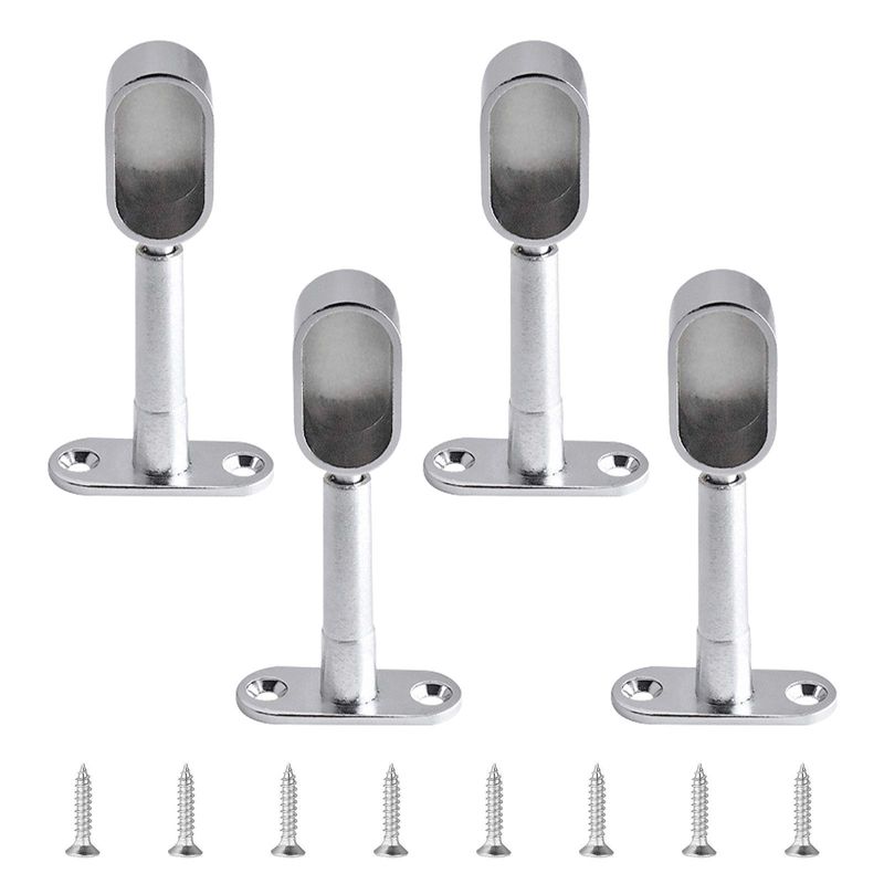 S Flanges Oval Wardrobe Rail Rod End Bracket Support Chrome Plated Oval Flange Base Wall Mounted 4 Pcs I3078949991