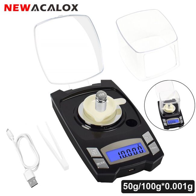 Digital Milligram Scale, 100g x 0.001g NEWACALOX Reloading High Precision  Jewelry Scale,Portable Jewelry Scale with
