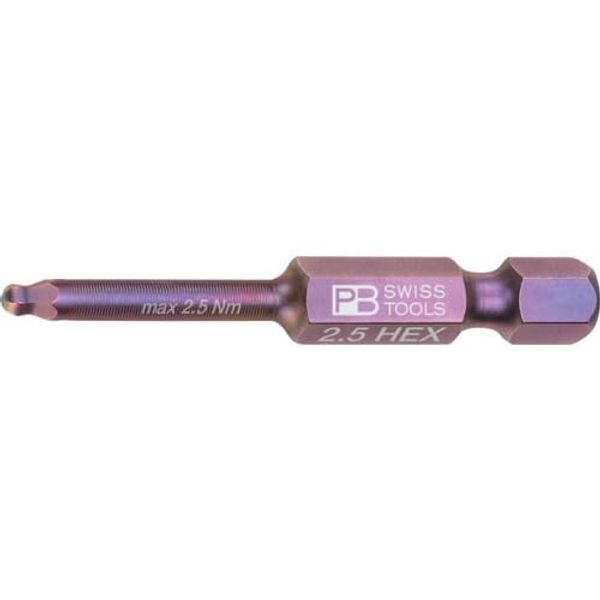 PB SWISS TOOLS 1/4HEX E6 Series Ball Point Bit for 0.2 inch (5 mm) Hex Hole E6.212/5