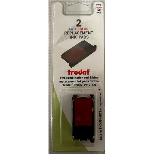 Replacement Pad for Trodat 4912 Self Inking Stamp - Blue/Red Ink Color