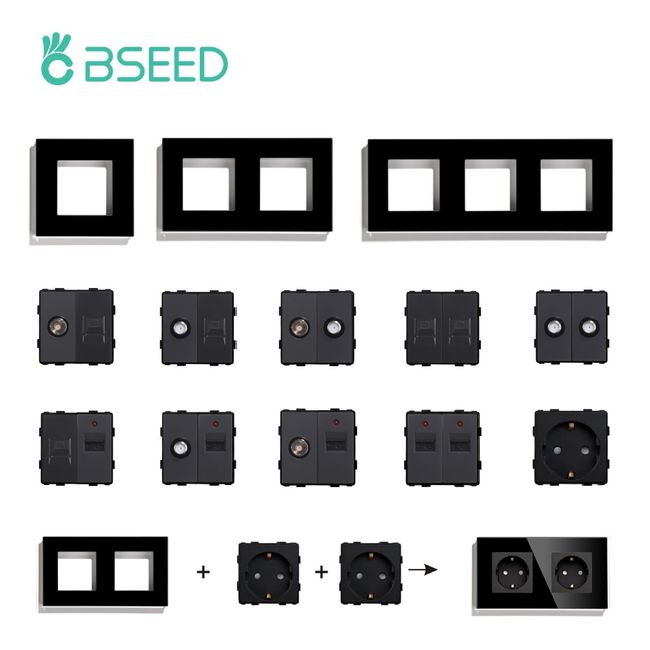 BSEED Wifi Roller Shutter Switch Touch Blinds Switch Smart Light Switches  Function Parts Glass Panel DIY Free Combination