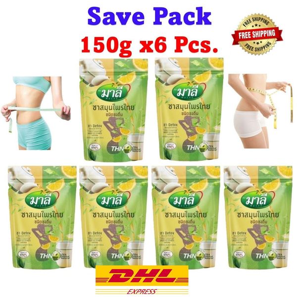 6 X Malee Tea Detox Thai Herbal Organic Instant Cleanse Colon Weight Management