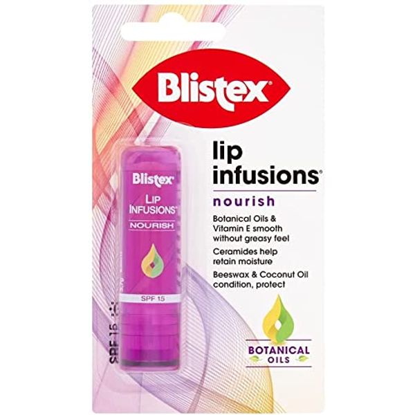 Blistex Lip Infusions Restore Lip Balm 2 Pack; Helps Soothe Dry and Chapped Lips; Coconut Oil and Natural Beeswax Infused Lip Care; Pack of 2, orange (Nourish 2 Pack)