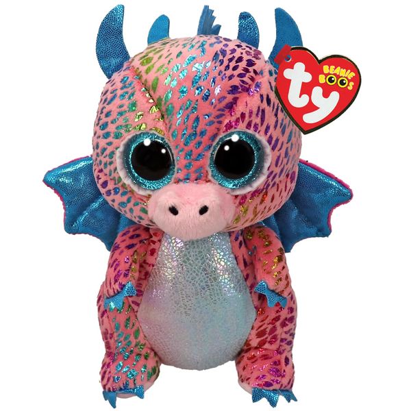 Ty Beanie Boo Flint - Multicolored Dragon - 6"", 37346
