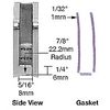 Brushed Stainless Closed Bottom Left Hand Bottom Radius Base 1/4" Glass Clip