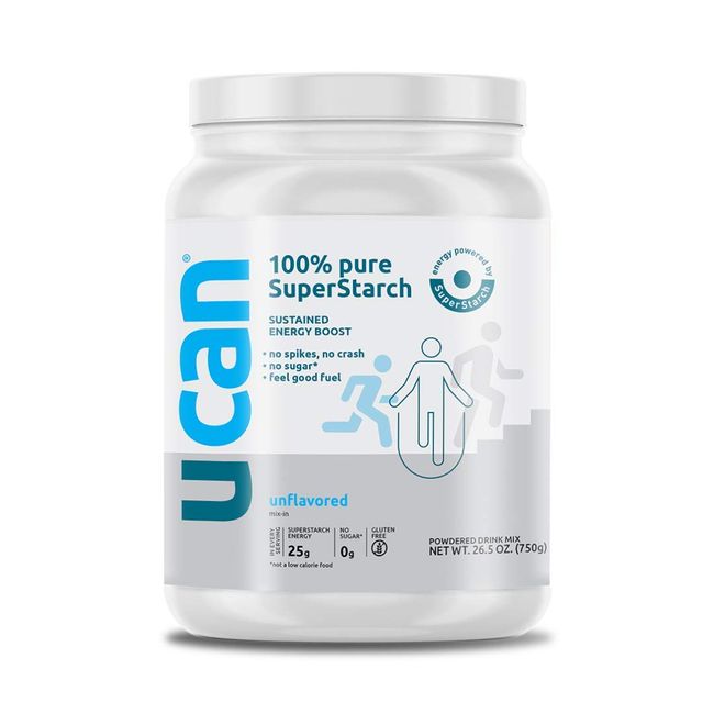 UCAN Keto Energy Powder - Sugar Free Pre Workout Powder for Men & Women with SuperStarch - Non-GMO, Vegan, Gluten Free - Unflavored - 30 Servings