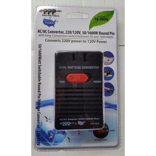 50W/1600W Watt Dual Power Foreign Travel Voltage Converter 220V to 110V Adapter