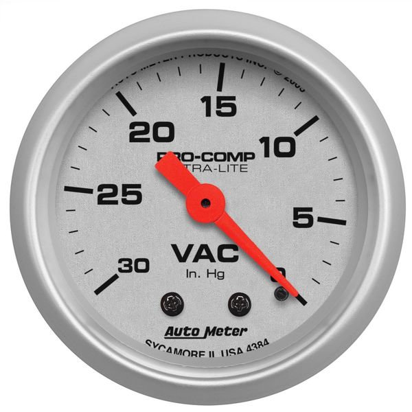 Auto Meter 4384 Ultra-Lite Mechanical Vacuum Gauge Regular, 2.3125 in.