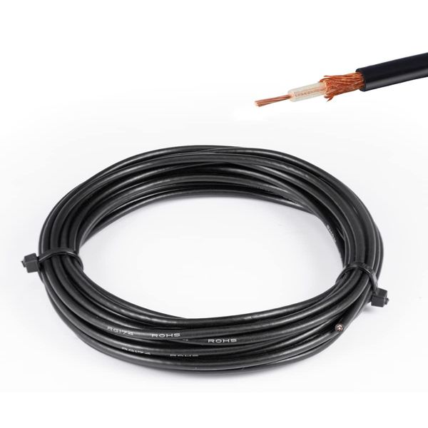 Vecys RG174 RF Coaxial Cable Black 50ohm 16.4FT/5M