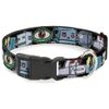 Buckle-Down 6-9" Robots Close-Up Black Plastic Clip Collar, Narrow Small