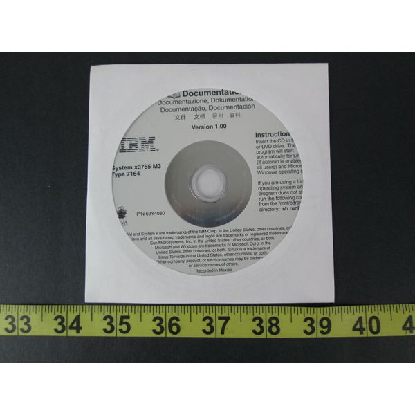 Genuine New IBM System x3755 M3 Type 7164 Documentation CD Disk 69Y4080