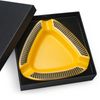 Cigar Ashtray Triangle - Large Outdoor Rest for Patio/Outside/Indoor (Yellow)