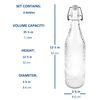 simpa 1L Vintage Style Clear Embossed Dots Patterned Bottles with Swing Top Lids