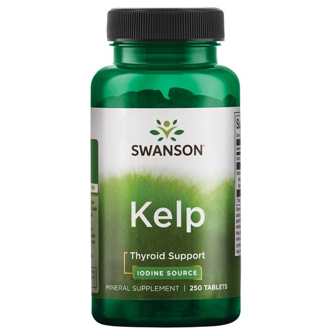 Swanson Atlantic Sea Kelp Iodine Source for Thyroid Support 225 Mcg 250 Tablets