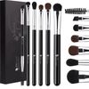 DUcare Eye Shadow Brush, Set of 6, Eye Makeup, Dedicated Brush, Natural Horse Hair, Makeup Brush, Super Soft, Premium Makeup Brush, Attractive Eyes, Makeup Tool, Black