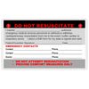 DNR Do Not Resuscitate Wallet Card (DNR-101) Quantity: (2)
