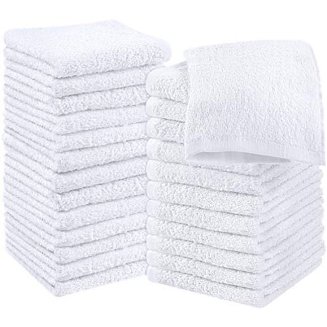 Utopia Towels 12 Pack Cotton Washcloths Set - 100% Ring Spun Cotton, Premium Quality Flannel Face Cloths, Highly Absorbent and Soft Feel Fingertip